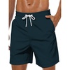 image:imageLzzidou Mens Swim Trunks Board Shorts Mesh Lining 8 Inch Inseam Quick Dry Bathing SuitPure Dark Teal